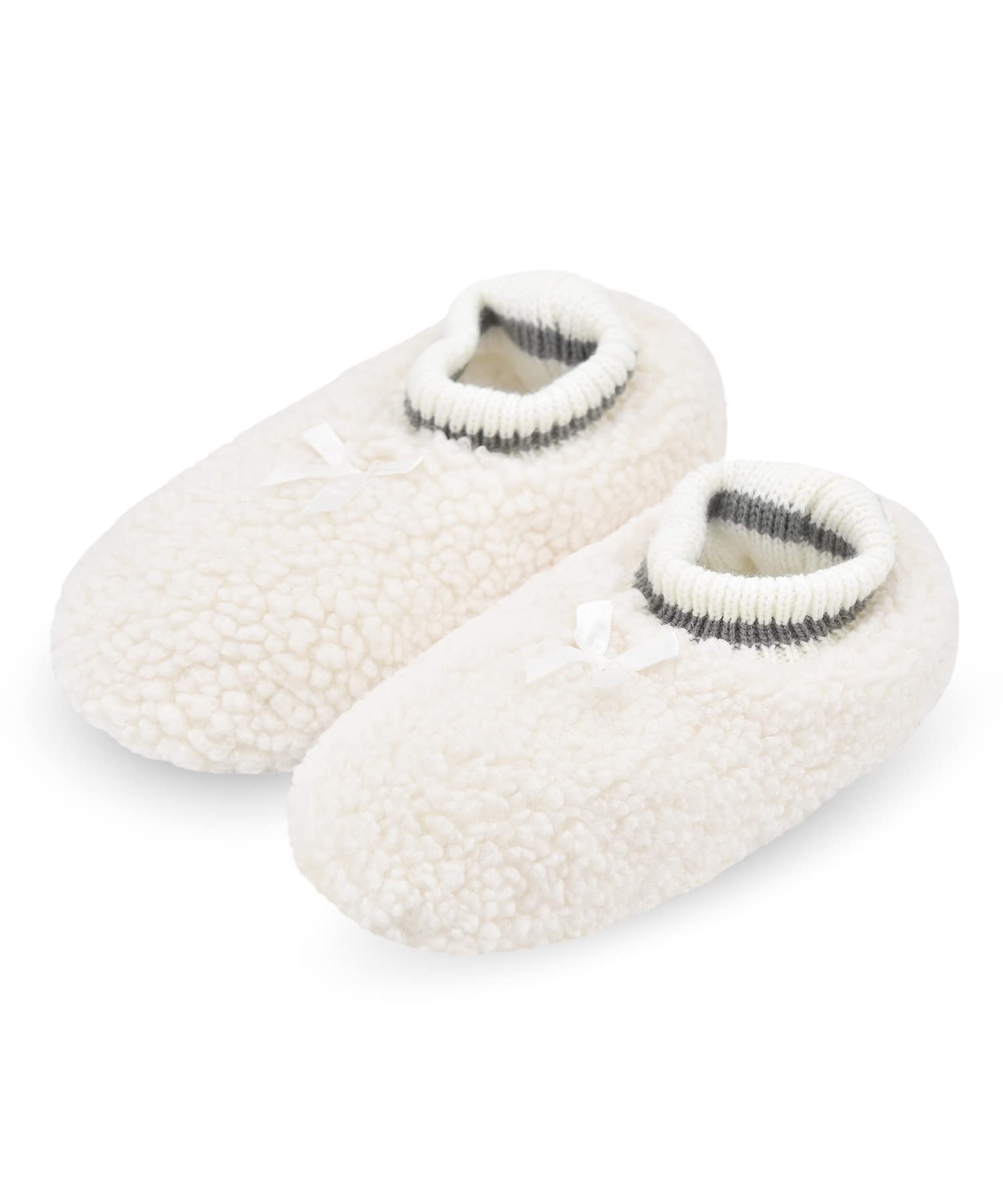 DICUIRD Womens Fleece Slipper Socks Non-Slip Grippers Indoor Slippers