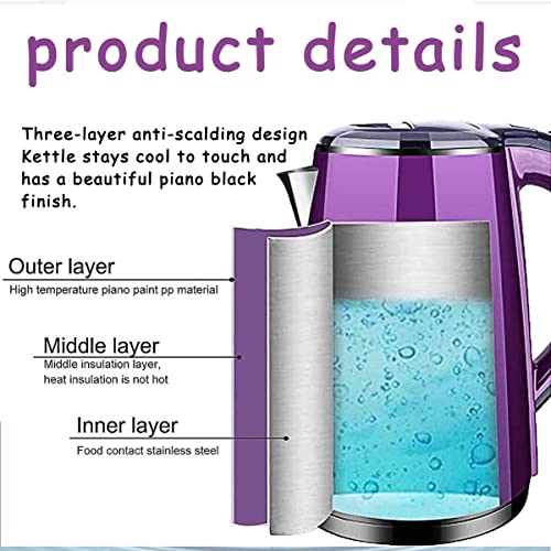Bouilloire en acier inoxydable améliorée 1,5 L violet élégant - 5