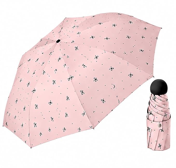 Image of Ozoy umbrella for women,Travel - Mini Folding Compact with Case, 6 Ribs Lightweight Portable Small Sun&Rain Pocket Umbrella for Girls and Women