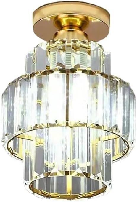 Plafonnier semi-encastré en verre et métal style européen pour couloir