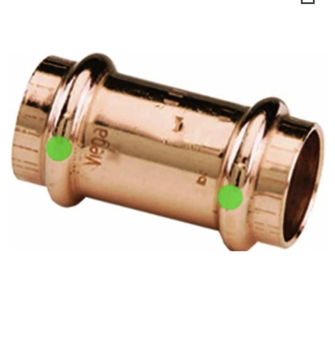 VIEGA 78047 Propress Zero Lead Copper Coupling with Stop 1/2" Press x Press (3-Pack)