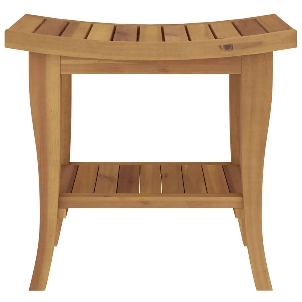 Badezimmer-Beistelltisch aus massivem Teakholz 50x35x45 cm mit Ablagefläche für Badzubehör und Handtücher platzsparend robust für Dusche, Waschbecken, WC und Gäste-WC