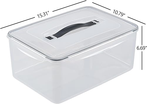 15 L Clear Airtight Rectangular Food Storage Container, 4-Pack