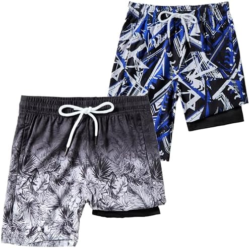 MIRELIA 2パックボーイック・ブリーフ・リナー・コプレッション水泳パンツQuick Dry水着