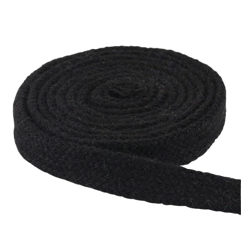 Kordel FüR Hoodie 5/100 Yard 10mm Farbige Verdrehte Kordel Seil Baumwolle DIY Kordelzug Schnur Zubehör(Noir,10mm 100yards)