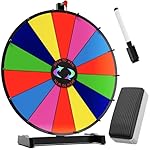 T-SIGN 18 Inch Heavy Duty Spinning Prize Wheel - 14 Slots Color Tabletop Roulette Wheel of Fortune - with Dry Erase Marker and Eraser Win The Fortune Spin Game for Carnival & Trade Show (Multicolor)