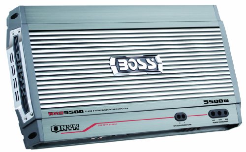 BOSS Audio Systems NXD5500 Onyx 5500-Watts Monoblock Class D 1 Channel 1 Ohm Stable Amplifier with Remote Subwoofer Level Control