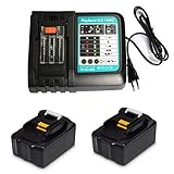 100% Perfekt Kompatibilität: Makita 18V Bohrhammer DHR171Z Bohrschrauber DF331DSMJ DDF482RFJ Kettensäge DUC353Z Pendelhubstichsäge DJV181Z Schlagschrauber DTW285Z DHP459RTJ Winkelschleifer DGA452Z Rasenmäher DLM380Z Staubsauger DCL182Z Akku