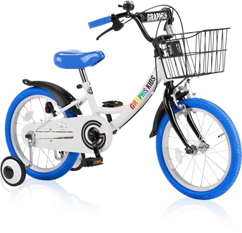 GRAPHIS(グラフィス) 補助輪付き子供用自転車 GR-16 14インチ /ホワイトブルー