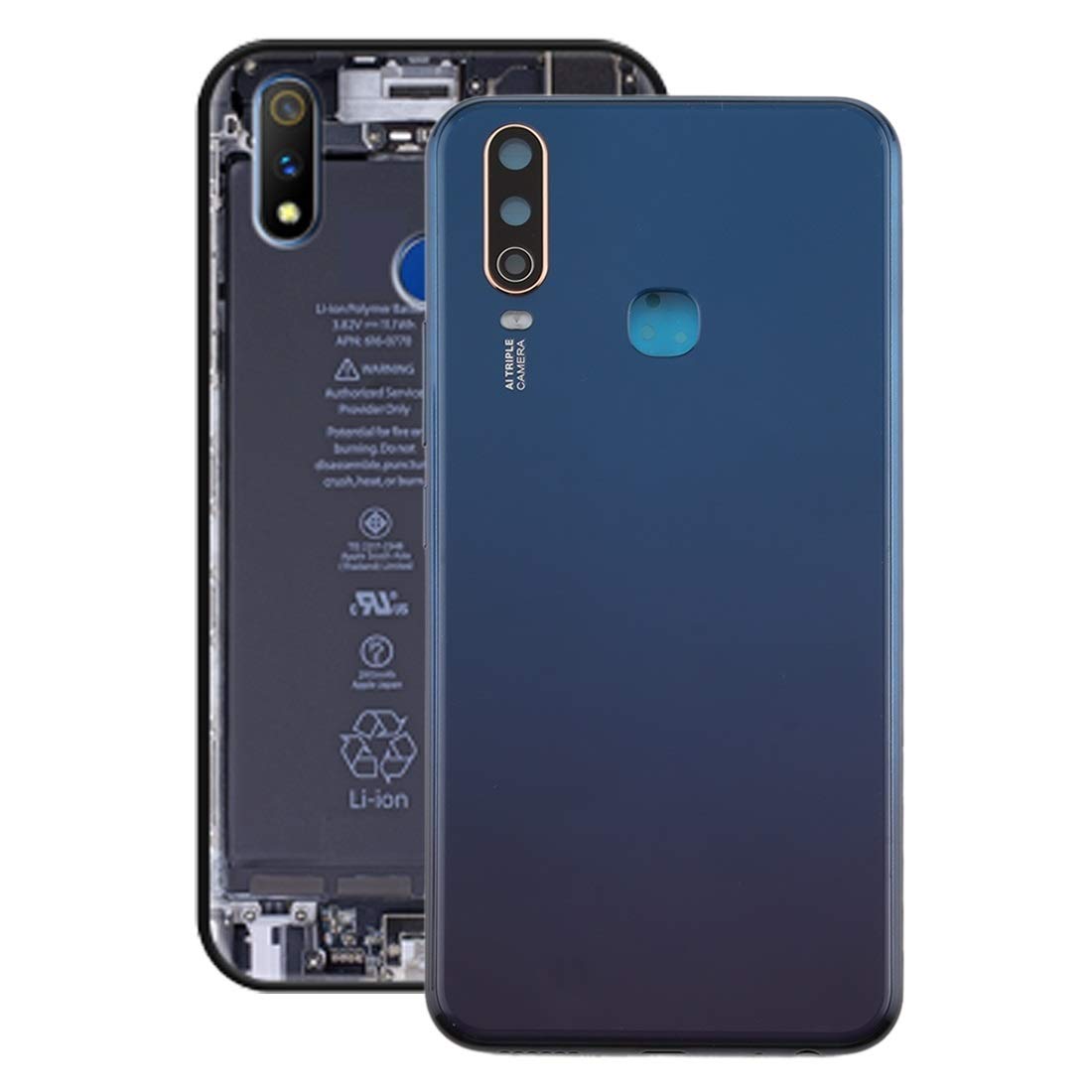 Cache batterie supérieur Vivo Y3 vert avec lentille de précision - 7