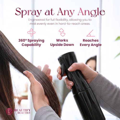 Image of BeautifyBeauties Continuous Spray Bottle for Hair, 6.8 oz Mister Spray | Perfect for barbers, salons, household cleaning, watering plants, pet care, ironing & essential oil scents