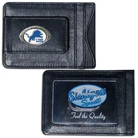 NFL Siskiyou Sports Mens Detroit Lions Leather Cash & Cardholder One Size Black
