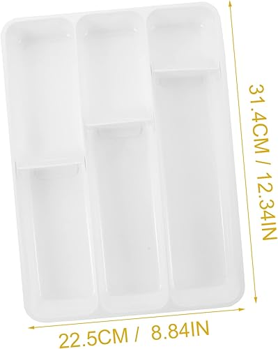 Miniatura 2 de Organizador de cubiertos para el hogar, multicompartimento, soporte de utensilios de plástico para almacenamiento de cocina, resistente a los