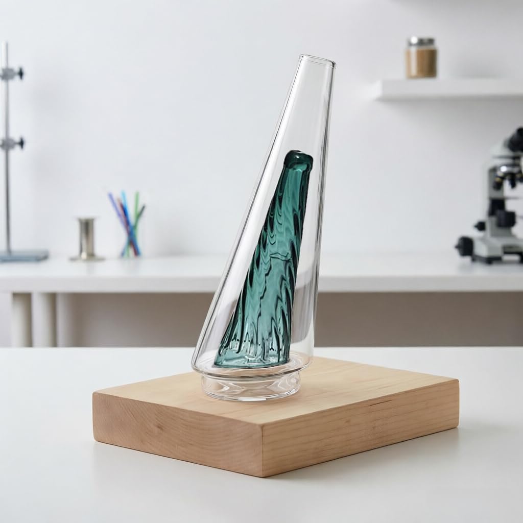 Glass Conical Components, Precision Geometric Art Supplies, Suitable for Peak/Pro DIY Crafts, Thick-Walled and Stained Glass Making (Green)