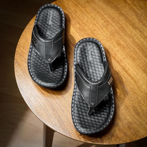 Image of AEROWALK Stylish T-Shape Fashion Slipper for Men | Comfortable | Lightweight | Anti Skid | Casual Office Footwear(SF16)