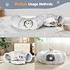Zuqqony Cat Tunnel Bed for Indoor Cats, L Christmas Tree Skirts Washable Warm Soft Indoor Cat Donut Tunnel, Multifunctional Cat Interactive Playground Toys for Felines Pet Christmas Tree Decoration #2