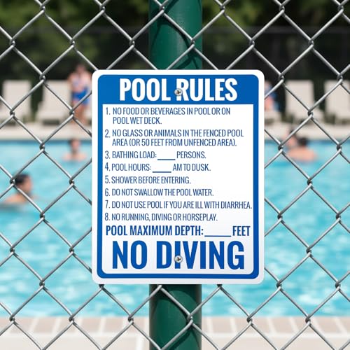 Cartel de Reglas para Piscina No Zambullirse 24 x 30 pulgadas miniatura 5