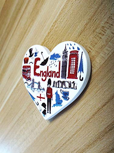 Imán para refrigerador con forma de corazón de Inglaterra miniatura 6