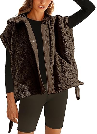 Gilet Sherpa doublé en polaire Omoone veste chaude sans manches femme