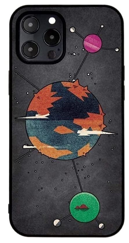 Coque iPhone 12 Pro similicuir noir au bureau comme en voyage