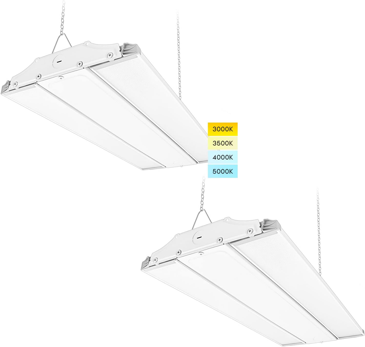 LUXRITE 2FT Linear High Bay LED Shop Lights, 165/190/220W Wattage