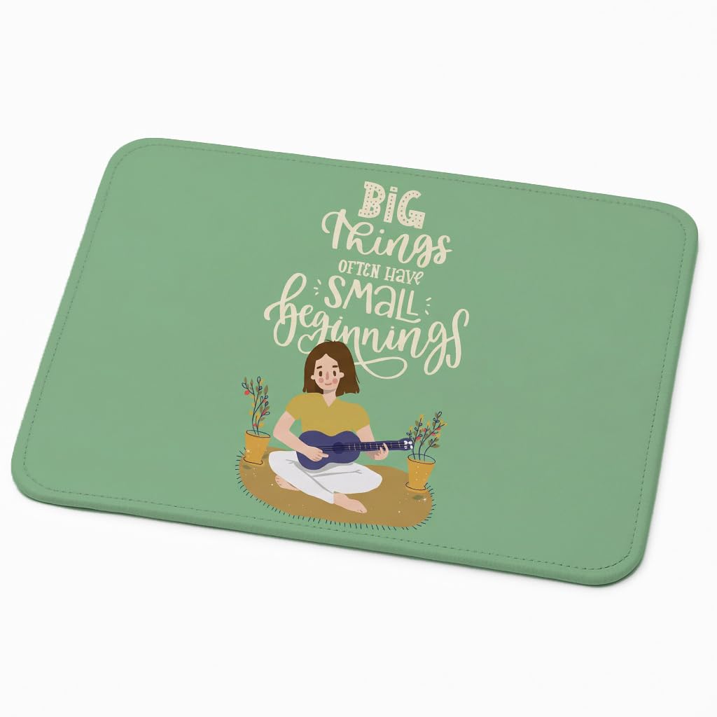 ESSENSI Mouse Pad for Laptop & Desktop | 9x7 Inch Anti-Fray Stitched Edges | Non-Slip Rubber Base | Desk Setup Accessory for Students, Gamers & Professionals (Big Things)