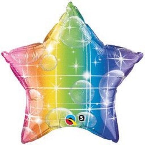 Lote de 10 globos de Mylar con forma de estrella arcoíris de 19 pulgadas para decoración de fiesta de cumpleaños