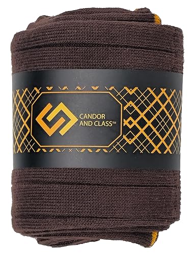 Men's Combed Cotton Socks, Seamless Toe, Flat Knit or Ribbed, Crew Length, Black, Navy or Brown Chocolate Brown Ribbed 1PK (4 Pairs)2