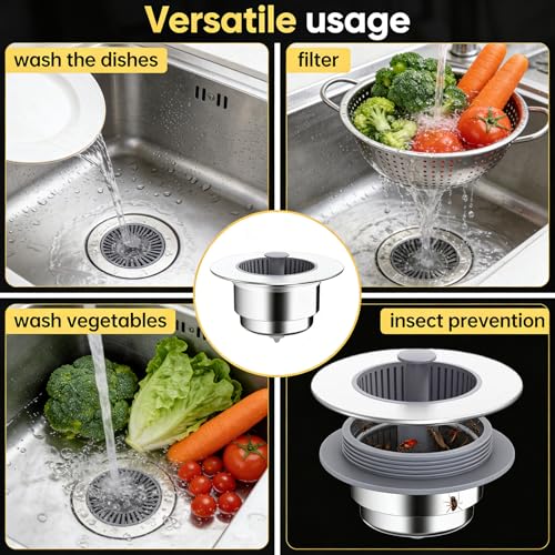 3pcs Coladores de Filtro para Fregadero de Cocina ABS miniatura 2