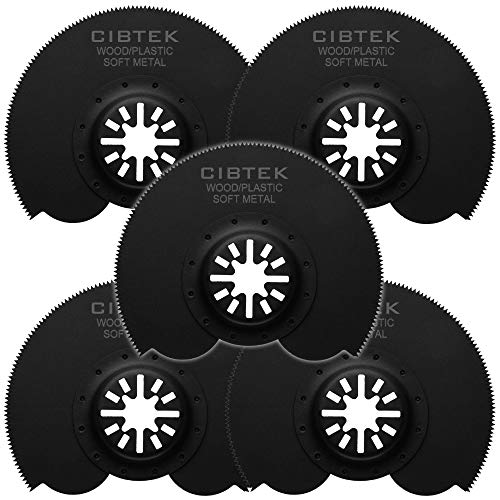 (5 PACK) Segmented Circular Cut Oscillating Multi Tool Saw Blades for Fein Multimaster Bosch Craftsman Dremel Multi-max Ridgid Chicago