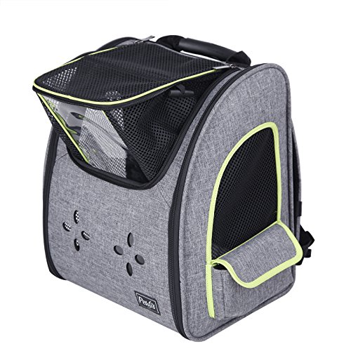 Petsfit Transportin Gato Mochilas para Gatos y Perro Bolsa para Mascotas y Plegable, Bolsa de Transpirable con Correa de Seguridad Interior, Ideal para Viajes, Uso al Aire Libre