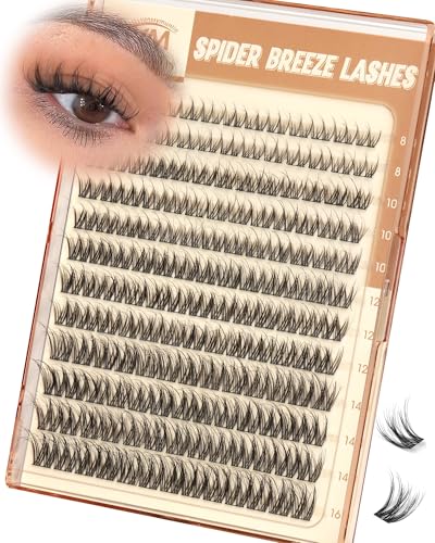 Wispy Spider Lash Clusters Natural Breeze Eyelash Clusters CD Curly Lashes Cluster 8-16mm Spider Cluster Eyelash Extensions Reusable Venus Individual Lashes for Beginners DIY at Home by Vanssymunlin