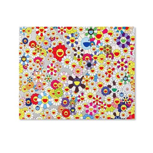NENGKUAI Takashi Murakami Poster Smiley Flower Works (13) Impression sur toile décorative sans cadre 20 x 25 cm