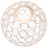 Abat-jour en métal creux – convient à la plupart des lampes, telles que les appliques murales, les lampadaires, les plafonniers, etc., avec garniture en cristal