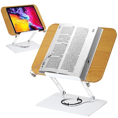 Suporte para livros - Suporte para Bíblia dobrável giratório em 360 graus | Suporte para receitas co