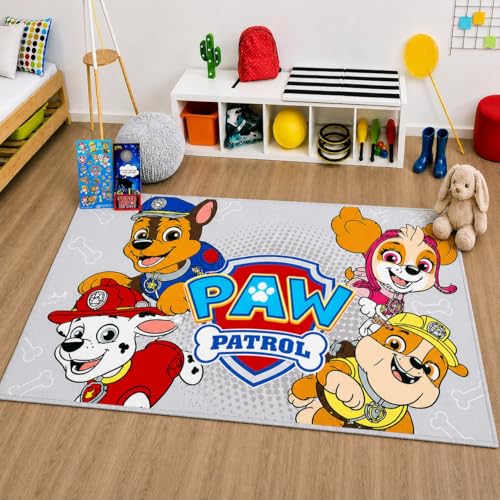 Paw Patrol Rugs for Kids Room - Bundle with 40x54in Paw Patrol Area Rug for Bedroom Room Decor Plus Stickers and More | Paw Patrol Rugs for Bedroom