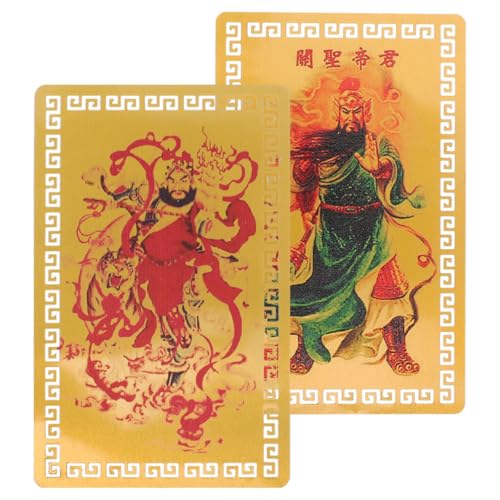 HOLIDYOYO Cartes Damulette Tai Décorations du Nouvel an Chinois Feng Shui Charme De Richesse Gong Alliage Daluminium Et De Magnésium Chance Succès