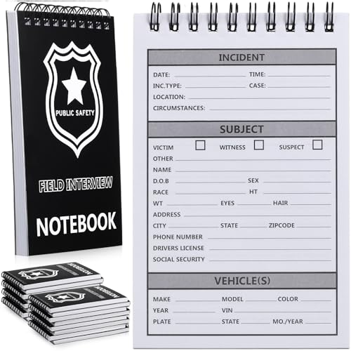 Carnets de notes de sécurité publique Teling pour forces de l'ordre, lot de 16 cahiers d'entretien