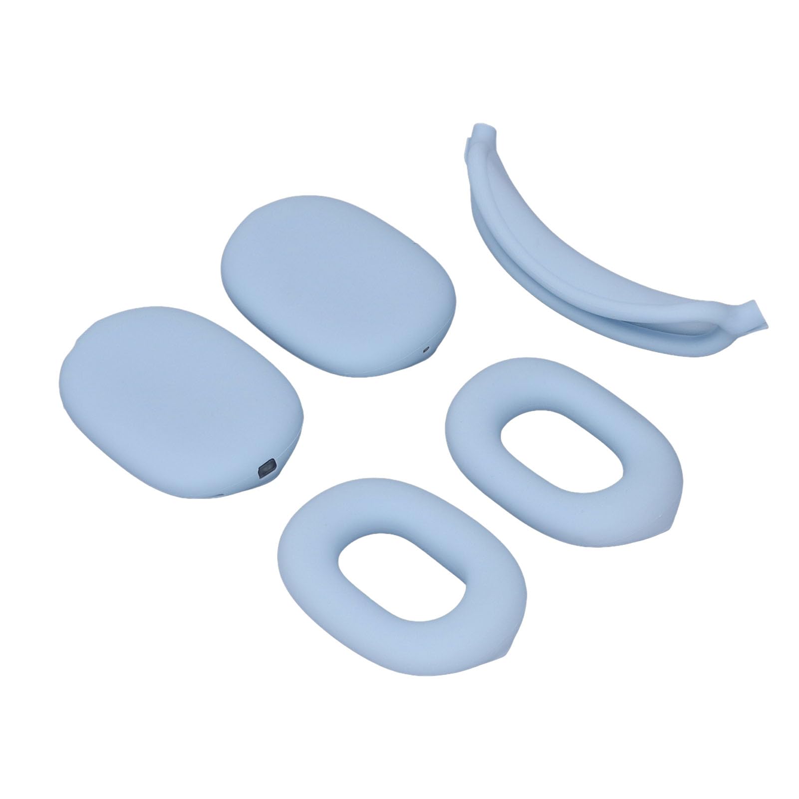 Custodia rigida per cuffie con copertura dei padiglioni auricolari in silicone, borsa protettiva da viaggio per cuffie, custodia per cuffie in EVA con funzione di spegnimento (Cielo blu)