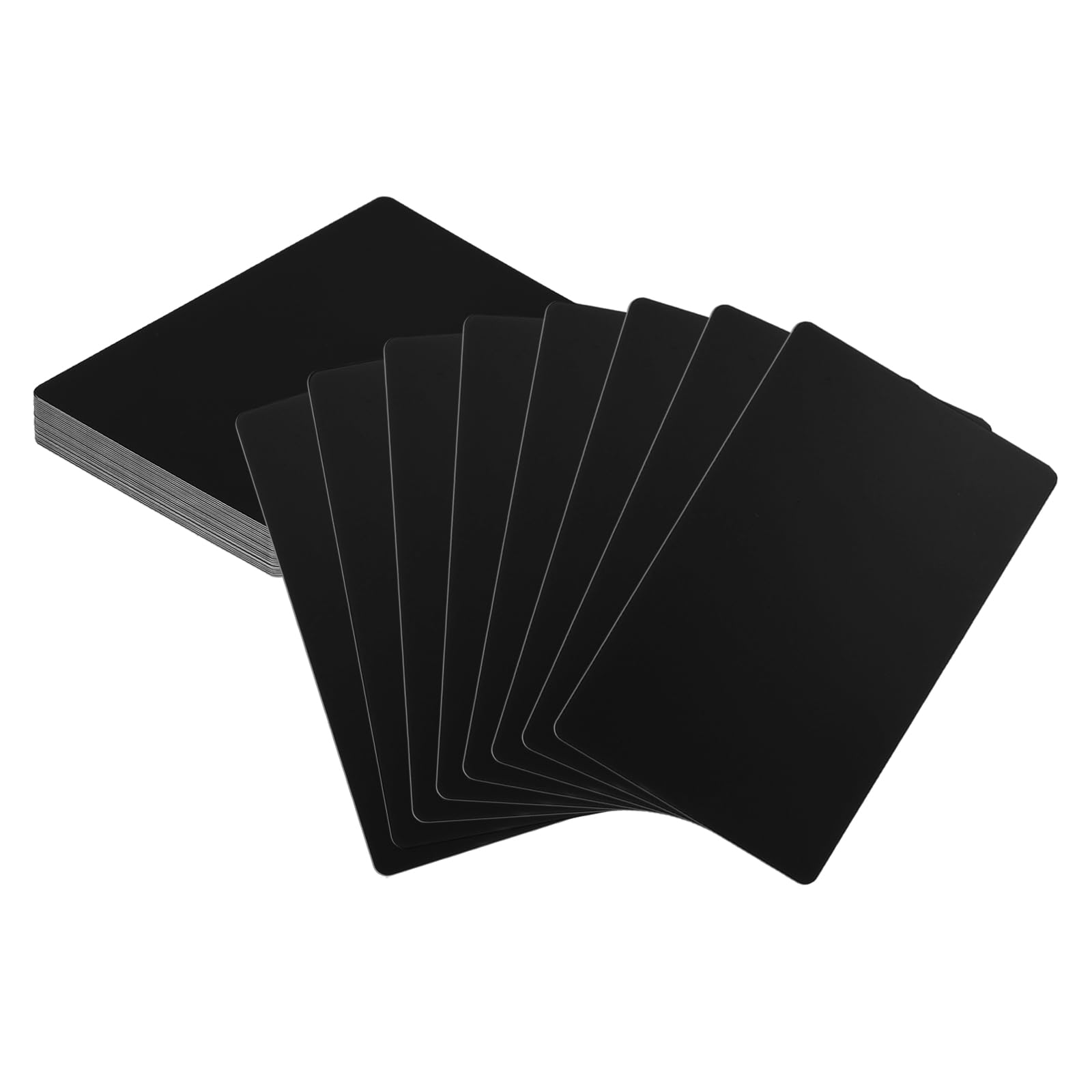 sourcing map 25pcs Metal Business Cards Blanks 3.4" x 2.1" x 0.02" Aluminum Laser Engraving Blank Name Custom Card CNC Engraving Sheets for House Office DIY Gift Plate Invitations, Black