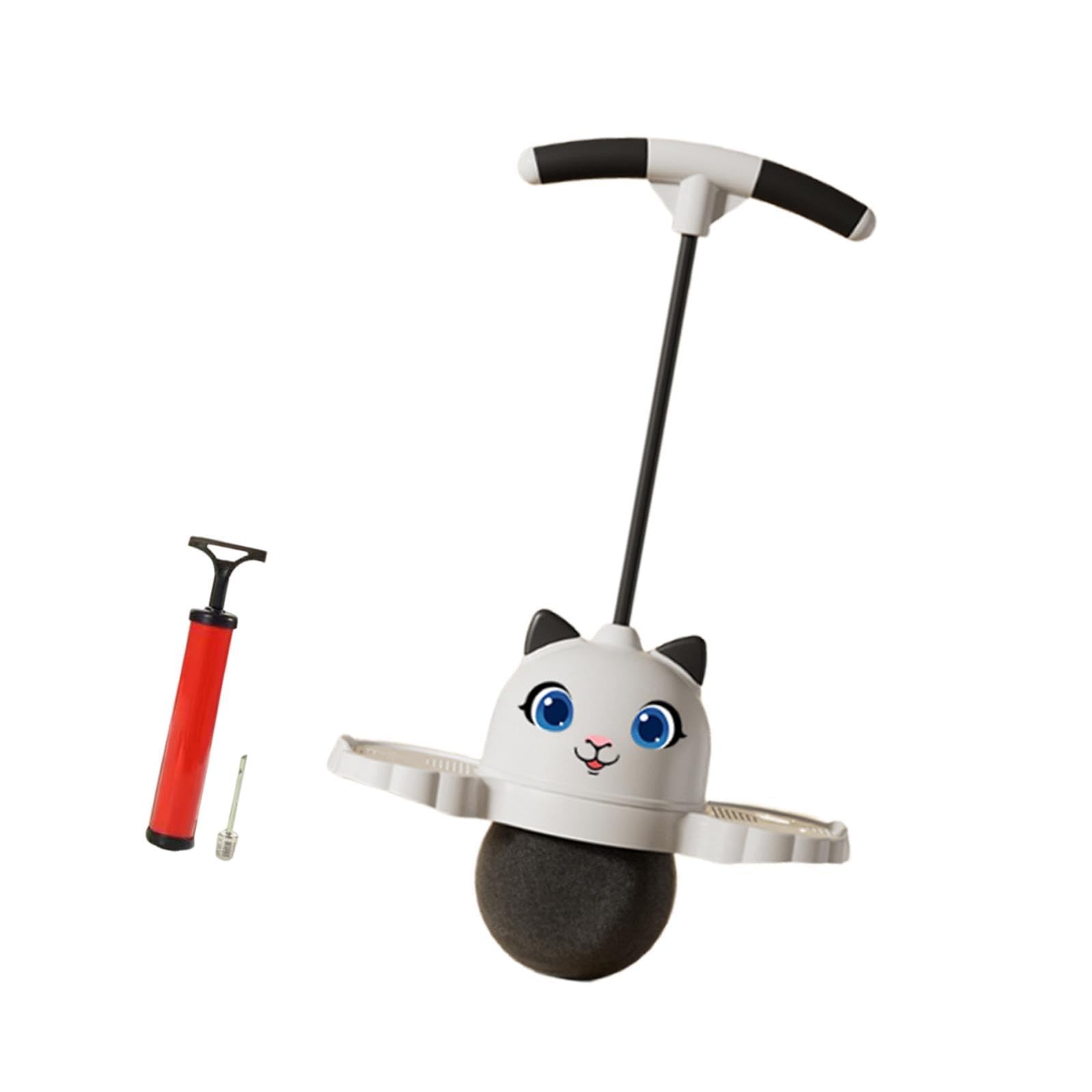 Colaxi Pogo Jump Ball, High Jump Toy with Adjustable Handle,Bouncing Ball Jump Board, for Games Playground Fitness Body Training, White