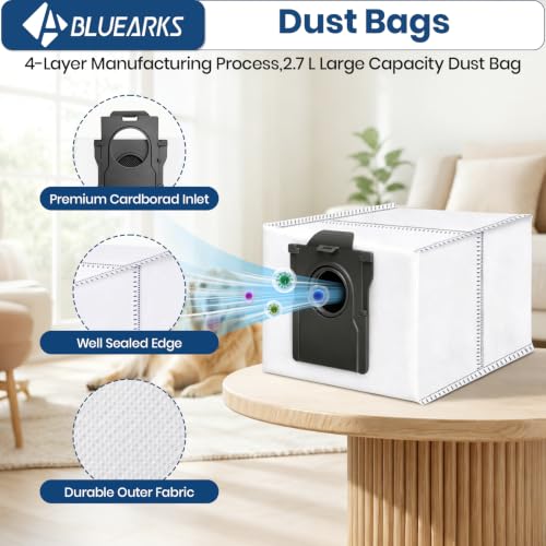 Image of 28 Pack X60 Max Ultra Accessories Kit,Compatible with Dreamen X60 Max Ultra Replacement Parts,2 Main Brush 6 Hepa Filters 6 Side Brush 6 Activated Carbon Vacuum Bags 6 Mop Pads