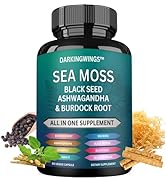 Sea Moss Capsules - Irish Seamoss with Black Seed Oil, ashwagandha, burdock root, Bladderwrack &amp; ...