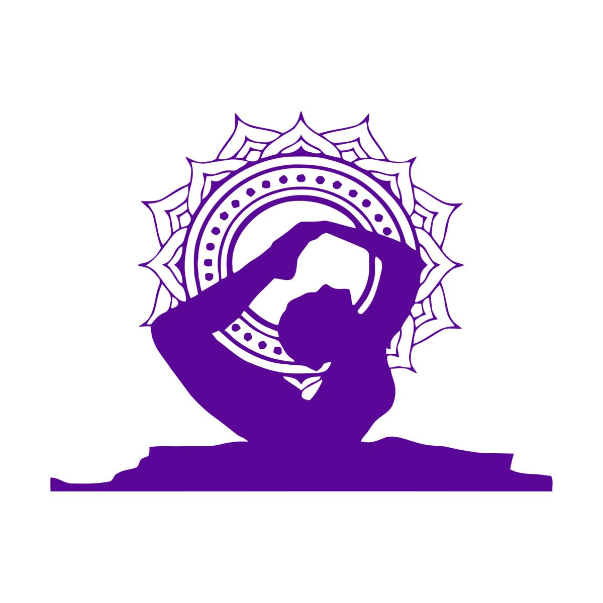 Yoga Bow Pose Mandala Art Sticker Vinyl Wall Decal Buddha Yoga Room Living Room Decor Decal Remoable Wallpaper Extra Large - 61x75cm โ image 1