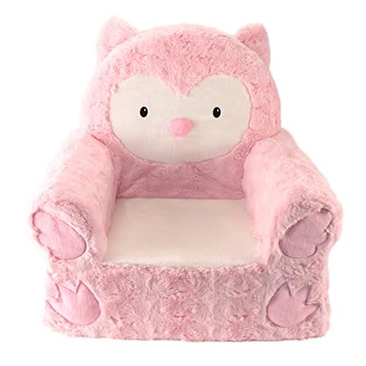 Animal Adventure | Sweet Seats | Pink Owl Children's Plush Chair, Larger :14" x 19" x 20"