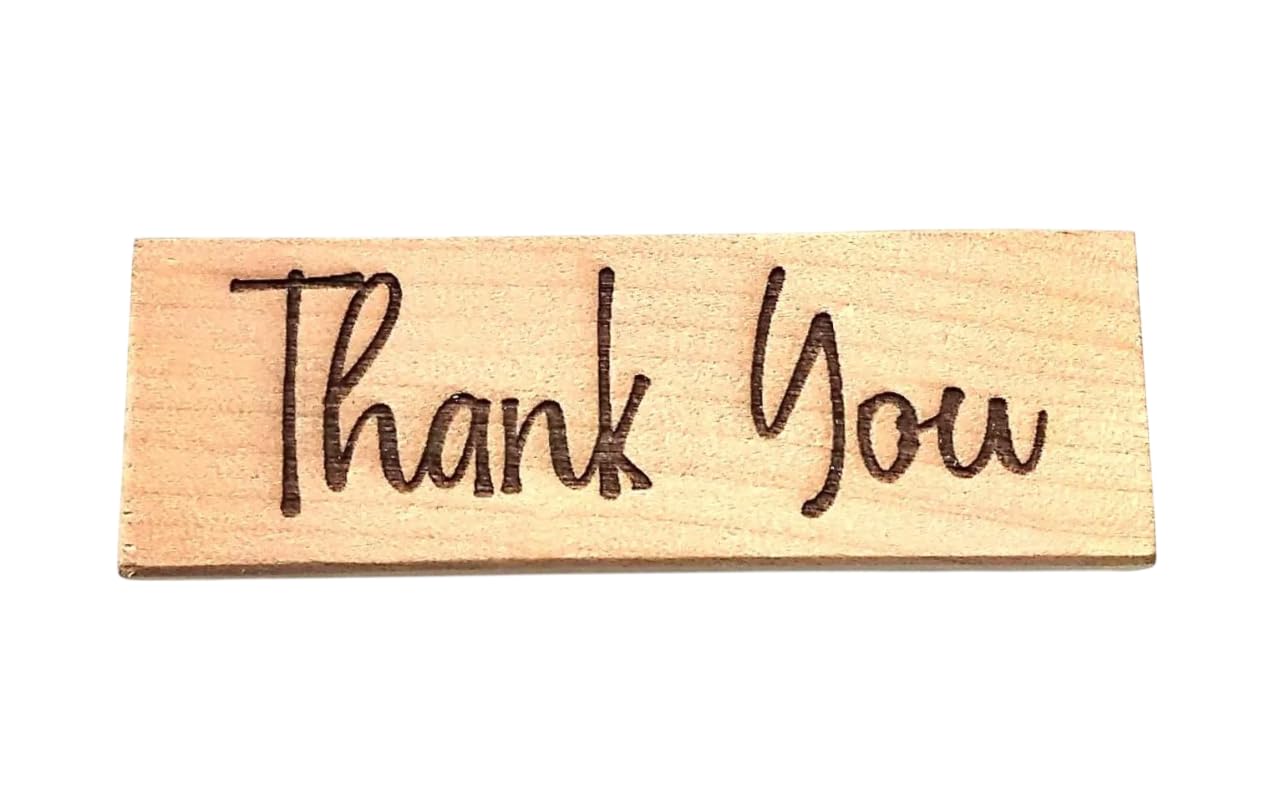 Chic Cottage Crafts Yellow Beige Wood Thank You Swanky Font - 7Cm Sentiments Wood Mounted Rubber Stamp
