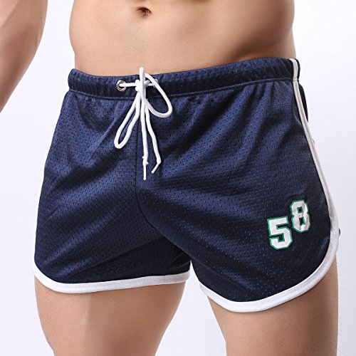 Bluelover Atletismo Running Shorts para Hombres Doble Malla R¨¢Pida .Qry Fit Transpirable Bermudas Boxeador-Azul-M
