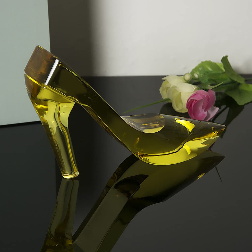 透明ガラス 靴型 工芸品 Amazon.co.jp: 6色13cmクリスタルハイヒール工芸品ガラス靴モデル装飾