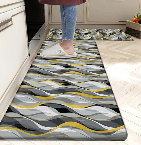 Kitchen Mats for Floor Modern Abstract kitchen rugs Grey and