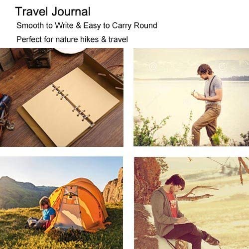 Leather Writing Journal Notebook, Vintage Nautical Spiral Daily Notepad Classic Embossed Travel Journal to Write in with Unlined Paper (Brown)